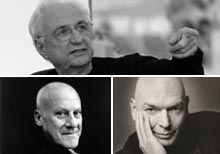 Architects Norman Foster, Jean Nouvel and Frank Gehry on a panel at Abu Dhabi Art